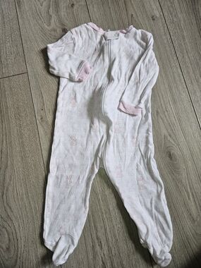 George Baby Pink and White Bunny Footed Sleep Sack 6-12m